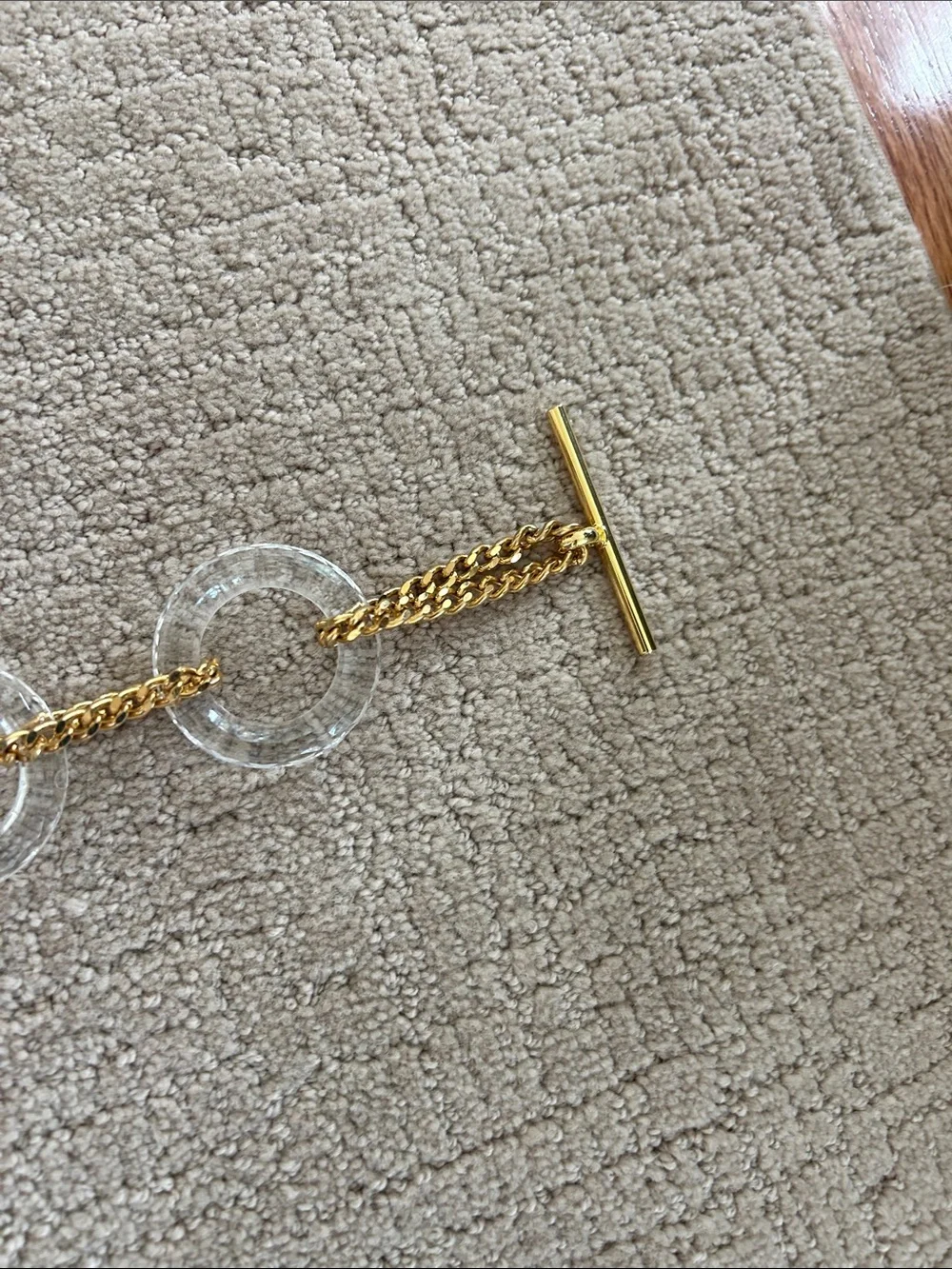 Suzi Roher Clear Acrylic Link Belt with Gold Chain